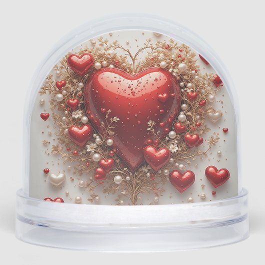 エレガント赤いハートとゴールデンフローラ詳細 (正面)