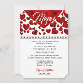 エレガント赤いハートとバラのメ結婚ニュー 招待状 (正面)