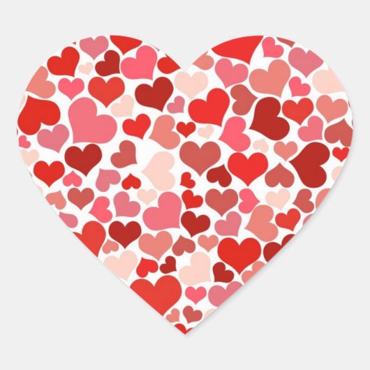エレガント赤いハートパターン ハートシール (正面)