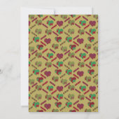 エレガント赤いハートモダン結婚型 招待状 (裏面)