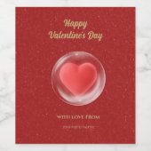 エレガント赤いハートワインラベル ワインラベル (シングルラベル)