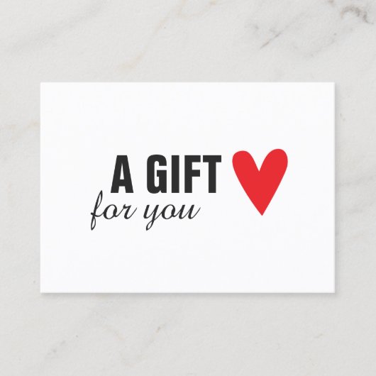 エレガント赤いハート美しい贈与証 割引カード (正面)
