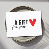 エレガント赤いハート美しい贈与証 割引カード