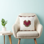 エレガント赤いハート華美金ゴールド クッション (椅子)