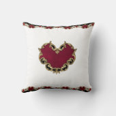 エレガント赤いハート華美金ゴールド クッション (裏面)