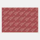 エレガント赤と白クリスマス ラッピングペーパーシート (正面)