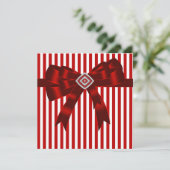 エレガント赤と白ストライプパーティーテンプレート 招待状 (スタンド正面)