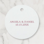 エレガント赤と白ワインダンス結婚ズ フェイバータグ (裏面)