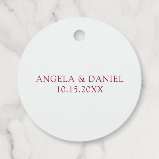 エレガント赤と白ワインダンス結婚ズ フェイバータグ (裏面)