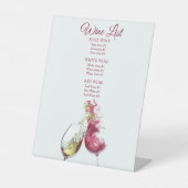 エレガント赤と白ワインダ結婚ンスのメニュー 台座サイン (正面)