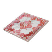 エレガント赤と白動揺して大理石 タイル (側面)