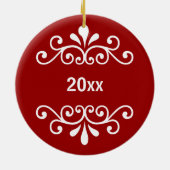 エレガント赤と白年祭 セラミックオーナメント (裏面)