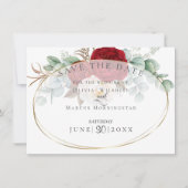エレガント赤と白牡丹 招待状 (正面)