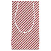 エレガント赤と白細ストライプい スモールペーパーバッグ (正面)