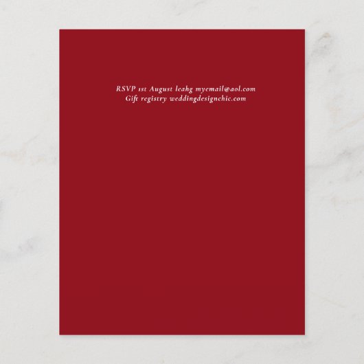 エレガント赤白青結婚予算 (裏面)