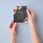 エレガント赤白青結婚予算 チラシ (手)