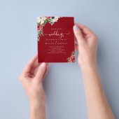 エレガント赤白青結婚予算 チラシ (手)