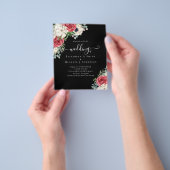 エレガント赤白青結婚予算 チラシ (手)