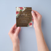 エレガント赤白青結婚予算 チラシ (手)