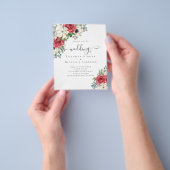 エレガント赤白青結婚予算 チラシ (手)