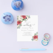 エレガント赤白青結婚予算 チラシ (シングル)