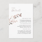 エレガント赤面とパープルの結婚詳細挿入 エンクロージャーカード (正面)