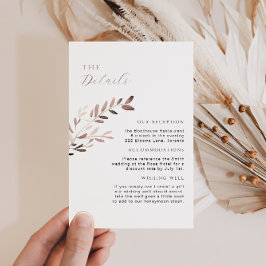 エレガント赤面とパープルの結婚詳細挿入 エンクロージャーカード