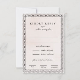 エレガント赤面とブラックウォーターカラーレース結婚ズ 出欠カード