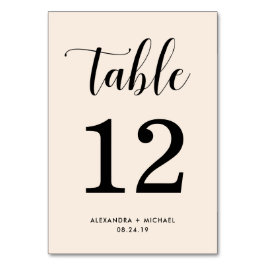 エレガント赤面とブラックタイポグラフィ テーブルナンバー