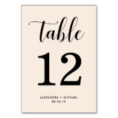 エレガント赤面とブラックタイポグラフィ テーブルナンバー (裏面)