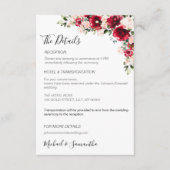 エレガント赤面とレッドローズ結婚ズ エンクロージャーカード (正面)