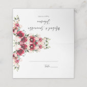 エレガント赤面とレッドローズ結婚ズ プレイスカード (外部開封)