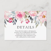 エレガント赤面と緑のフローラ水の色結婚の エンクロージャーカード (正面)