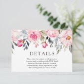 エレガント赤面と緑のフローラ水の色結婚の エンクロージャーカード (スタンド正面)