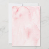 エレガント赤面と金ゴールド水色フローラ結婚ズ 招待状 (裏面)