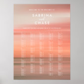 エレガント赤面の水の色アルファ結婚ベットのサイン ポスター (正面)