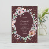 エレガント赤面アネモンフローラ結婚リース 招待状 (スタンド正面)