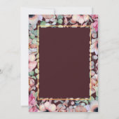 エレガント赤面アネモンフローラ結婚リース 招待状 (裏面)