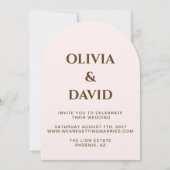 エレガント赤面アーチ結婚式招待状 | シャンパン 招待状 (正面)