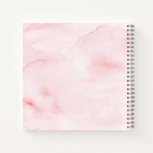 エレガント赤面ウォーター色フローラブライダルシャワーゲス ノートブック (裏面)