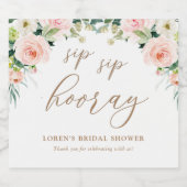 エレガント赤面ウォーター色フローラsipホレー スパークリングワインラベル (シングルラベル)