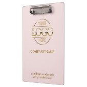 エレガント赤面カスタムピンクカンパニービジネスロゴ クリップボード (左)