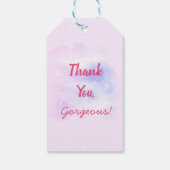 エレガント赤面ガーリーピンクメイクアップアーティストグラマー ギフトタグ (裏面)