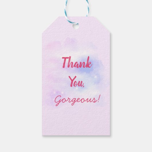 エレガント赤面ガーリーピンクメイクアップアーティストグラマー ギフトタグ (裏面)