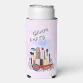 エレガント赤面ガーリーピンクメイクアップアーティストグラマー スリム缶クーラー (Seltzer正面)