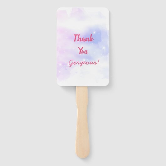 エレガント赤面ガーリーピンクメイクアップアーティストグラマー ハンドファン (裏面)