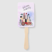 エレガント赤面ガーリーピンクメイクアップアーティストグラマー ハンドファン (正面)