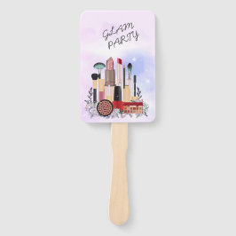 エレガント赤面ガーリーピンクメイクアップアーティストグラマー ハンドファン