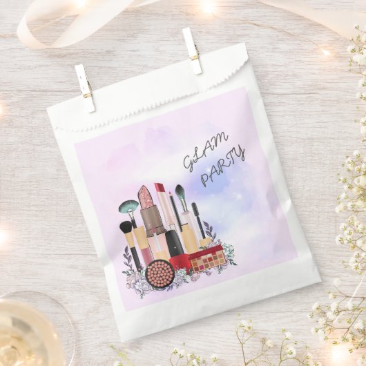 エレガント赤面ガーリーピンクメイクアップアーティストグラマー フェイバーバッグ (クリップ留めされた状態)