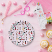 エレガント赤面ガーリーピンクメイクアップアーティストグラマー ペーパープレート (パーティー)